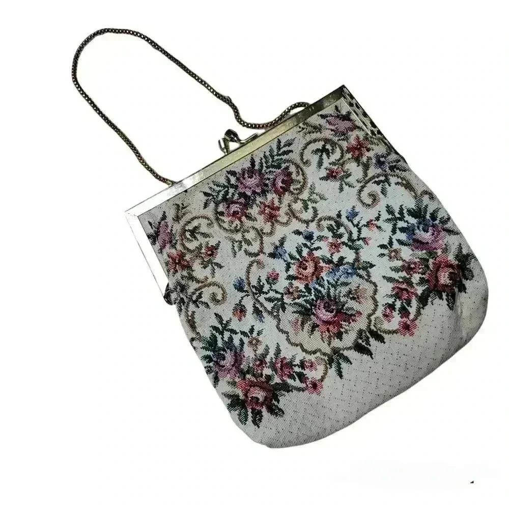 Buffums vintage tapestry small gold chain purse made in Hong 1950-60 Era…